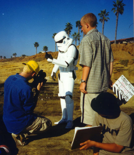 Film crew with Stormtrooper